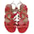 Hermès Sandals Dark red Leather  ref.1256971