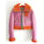 Veste de motard rose raccourcie en cuir et peau lainée Diesel  ref.1257013