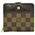 Louis Vuitton Compact zip Brown Cloth  ref.1257502