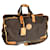 Lancel Travel bag Dark brown Camel Leather Cloth  ref.1257511