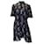 Autre Marque Giambattista Valli Black / Rosa, kurzärmliges Kleid aus transparenter Baumwolle mit Blumenmuster und mehreren Motiven  Mehrfarben  ref.1257528
