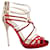 Jimmy Choo Bunting Red and Silver Caged Heels Leather  ref.1257683