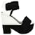 Céline Black and White Suede Wedges/ block heels Leather  ref.1257714