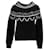Suéter estampado de manga comprida Alberta Ferretti em caxemira preta Preto Casimira Lã  ref.1257742