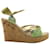 Missoni Platform Wedge Sandals in Green Fabric and Gold Leather Golden  ref.1257749