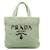 Prada Green Small Raffia Logo Tote Bag  ref.1258031
