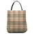 Burberry Brown House Check Handbag Beige Leather Cloth Pony-style calfskin Cloth  ref.1258040