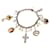 Magnifique bracelet vintage rare DOLCE & GABBANA en acier doré avec camée croix et divers charms  ref.1258188