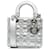 Lady Dior DIOR Handtaschen Silber Leder  ref.1258807
