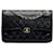 CHANEL Handbags Timeless/classique Black Linen  ref.1259304