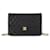 Wallet On Chain CHANEL Handtaschen Geldbörse mit Kette Zeitlos/klassisch Schwarz Leder  ref.1259395