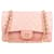 Chanel gestepptes Lammleder 24Gefütterte mittelgroße K-Gold-Tasche mit Überschlag Pink Leinwand  ref.1259949