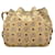Sac à bandoulière MCM Bucket Drawstring Bag en ivoire avec logo imprimé taille moyenne  ref.1260029