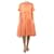 Autre Marque Vestido midi escalonado con textura naranja - talla UK 10 Seda  ref.1260114