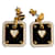 Hermès Brincos Hermes Gold Swift As De Coeur Push Back Dourado Metal Banhado a ouro  ref.1260186