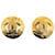 Chanel Gold CC Clip On Earrings Golden Metal Gold-plated  ref.1260189