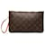 Louis Vuitton Brown Monogram Neverfull Pochette Leather Cloth  ref.1260217