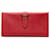 Hermès Carteira Hermes Red Courchevel Bearn Classic Longa Vermelho Couro Bezerro-como bezerro  ref.1260235