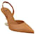 Fendi First - Zapatos destalonados de tacón alto en piel marrón Castaño Beige Cuero Becerro  ref.1260244