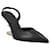 Fendi First - Black leather high-heeled slingbacks Pony-style calfskin  ref.1260245