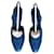 sandálias slingbacks Chanel Azul Couro  ref.1260310