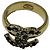 Anillo Chanel CC Strass Negros Dorado Gold hardware - vista 2
