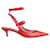 Valentino Rouge Bombas com tira no tornozelo com detalhe de corrente Vermelho Couro  ref.1260564