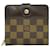 Louis Vuitton Compact zip Marrom Lona  ref.1261676