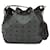 Bolsa de ombro MCM Bucket Drawstring Bag em antracite com estampa de logo, tamanho médio. Cinza antracite  ref.1262780