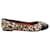 Autre Marque Leopard Pony Ballerina Flat with Logo Plaque Brown Wool Pony hair  ref.1262879