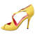 Autre Marque Yellow Snake Skin Printed Sandals  ref.1262888