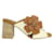Autre Marque Cream and Brown Block Heels Metallic Bronze Leather  ref.1263006