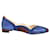 Autre Marque Chaussures plates pointues en soie Suede Bleu Bleu Marine  ref.1263017