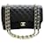 Chanel black 2012 sac à rabat doublé jumbo caviar Classic Cuir Noir  ref.1263075