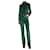 Autre Marque Dark green velour top and trouser set - size XS Cotton  ref.1263078
