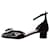 Christian Dior Talons noirs vernis à bout carré avec détail floral - taille EU 40 Cuir  ref.1263099