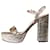 Gucci Gold metallic platform heels - size EU 38.5 (Uk 5.5) Golden Leather  ref.1263108