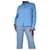 Autre Marque Camisa em crepe azul com babados - tamanho L Algodão  ref.1263115
