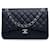 Chanel Blue Jumbo Classic Caviar Double Flap Navy blue Leather  ref.1263153