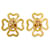 Chanel Gold CC Clover Ohrclips Golden Metall Vergoldet  ref.1263187