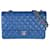 Chanel Double flap Blue Leather  ref.1263603