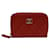 Chanel Reißverschluss um Brieftasche Rot Leder  ref.1263931