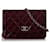 CHANEL Handbags Wallet on Chain Red Linen  ref.1265567