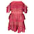 Autre Marque Mini-robe rouge à épaules dénudées et en dentelle guipure à plusieurs niveaux Self-Portrait Polyester  ref.1266009