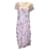 Autre Marque Robe midi en soie à volants imprimée multicolore lilas Zimmermann Violet  ref.1266010