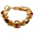 CHANEL Vintage super rare chain bracelet gold plated bracelet with red gripoix Golden Metal  ref.1266061