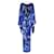 Vestido Maxi Exquisitamente Bordado Emilio Pucci Azul Seda  ref.1266090