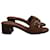 Louis Vuitton Lock It Mules in Brown Calfskin Leather Pony-style calfskin  ref.1266102