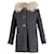 Sandro Fur Trimmed Hooded Coat in Grey Wool  ref.1266105