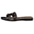 Hermès Black leather Oran sandals - size EU 37  ref.1266279